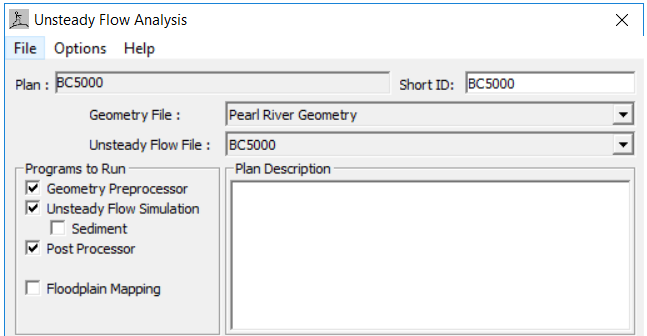 Figure 3-8. Unsteady Flow Plan Naming Convention for Tributaries